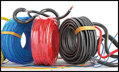 Color cable coils on a white background. 3d illustration