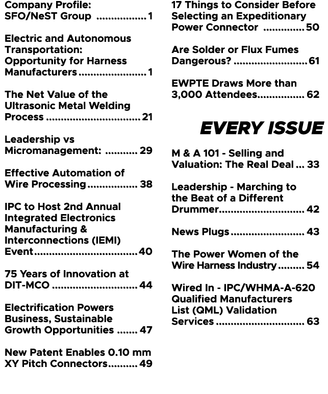 Company Profile: SFO/NeST Group 1 Electric and Autonomous Transportation: Opportunity for Harness Manufacturers 1 The...