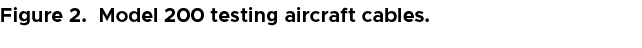 Figure 2. Model 200 testing aircraft cables.