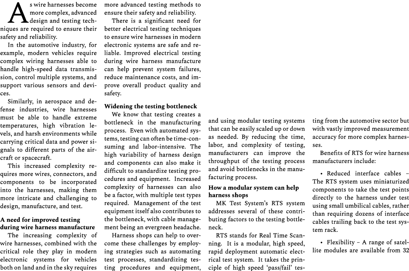 As wire harnesses become more complex, advanced design and testing techniques are required to ensure their safety and...