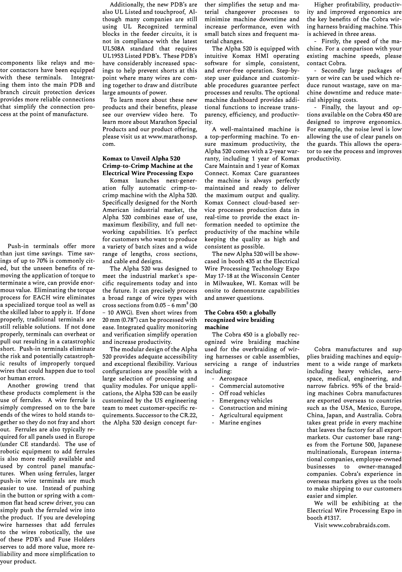 components like relays and motor contactors have been equipped with these terminals. Integrating them into the main P...