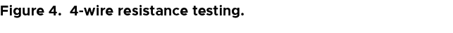 Figure 4. 4 wire resistance testing.