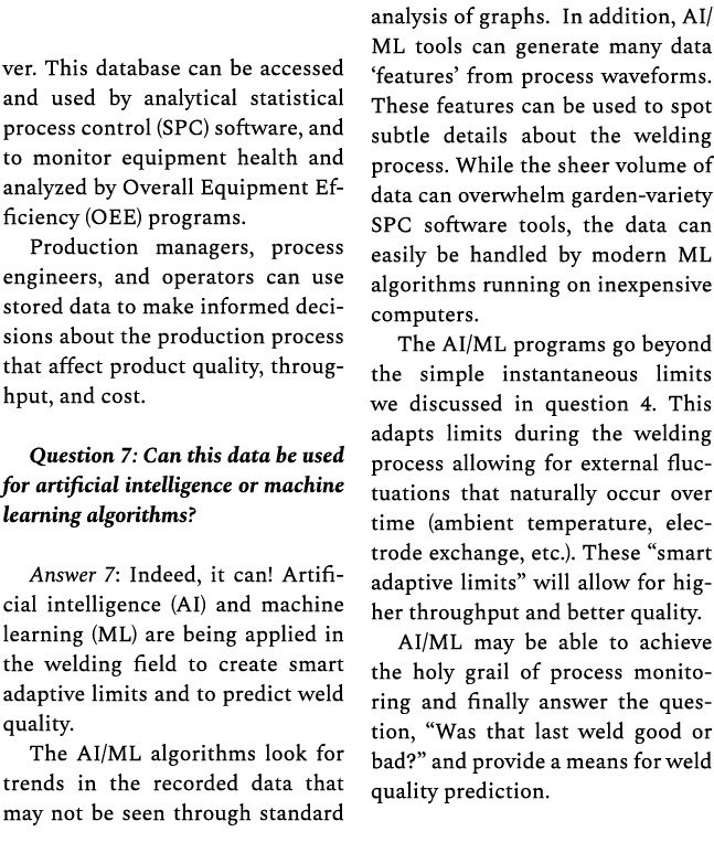 ver. This database can be accessed and used by analytical statistical process control (SPC) software, and to monitor ...