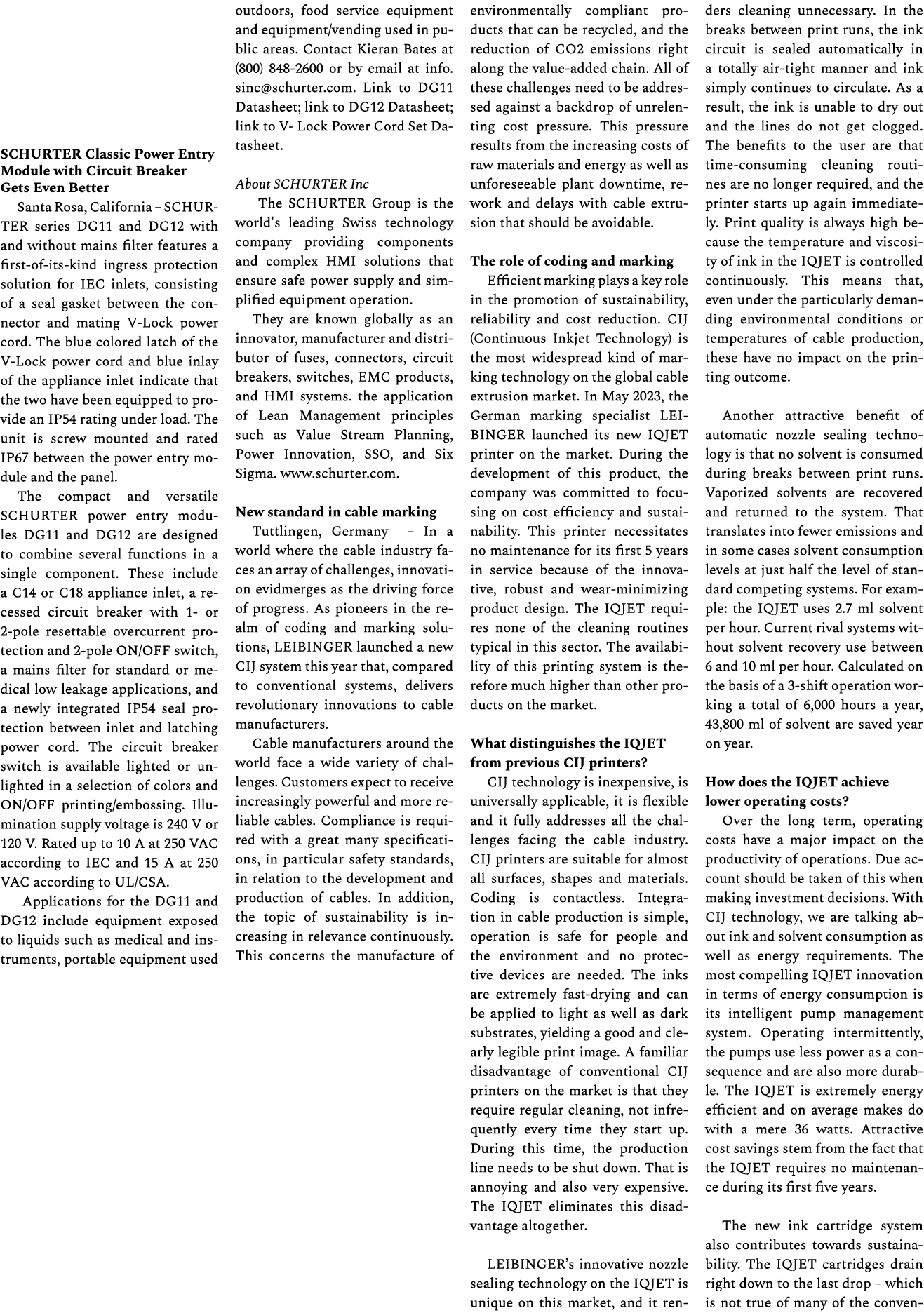 SCHURTER Classic Power Entry Module with Circuit Breaker Gets Even Better Santa Rosa, California – SCHURTER series DG...