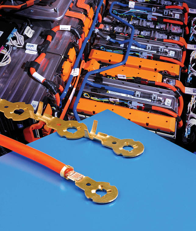 Suited for attaching 0-6 Ga wire by automated equipment, ETCO BT-Series Heavy-Duty Battery Terminals have an insulation support to bend around the wire jacket insulation.