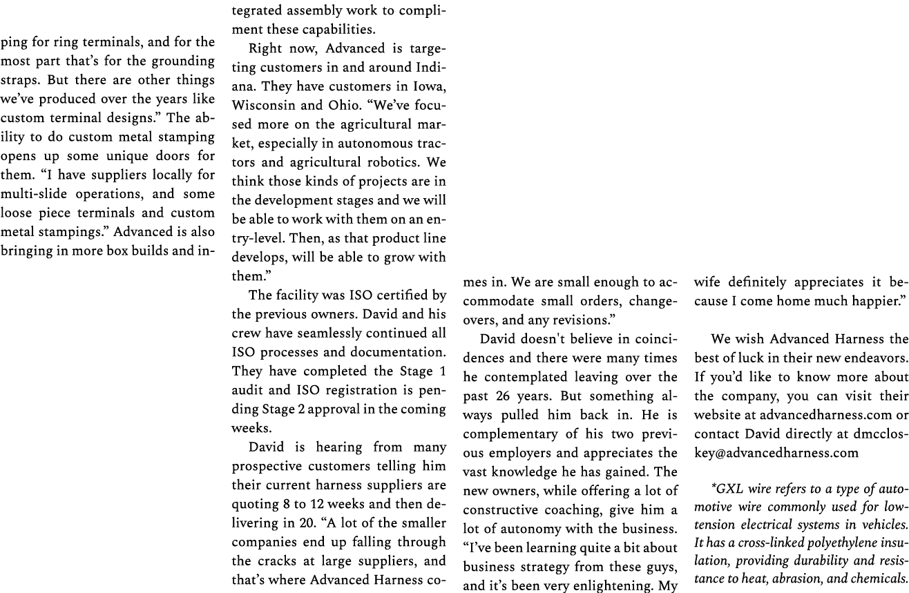 ping for ring terminals, and for the most part that’s for the grounding straps. But there are other things we’ve prod...