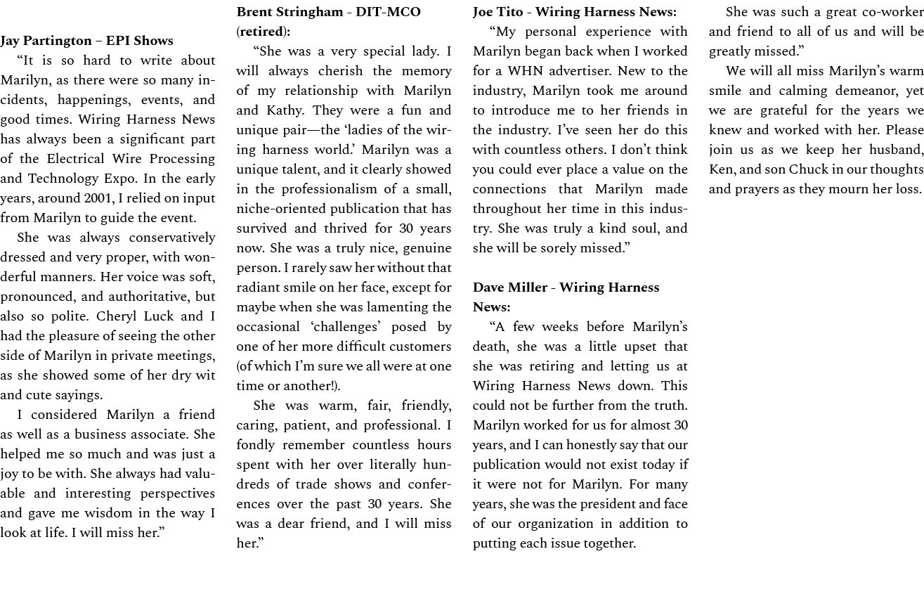 Jay Partington – EPI Shows “It is so hard to write about Marilyn, as there were so many incidents, happenings, events...