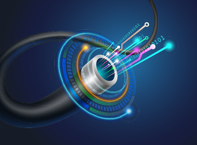 High speed signal cable fiber optic. The future generation of digital cables. Realistic vector file.