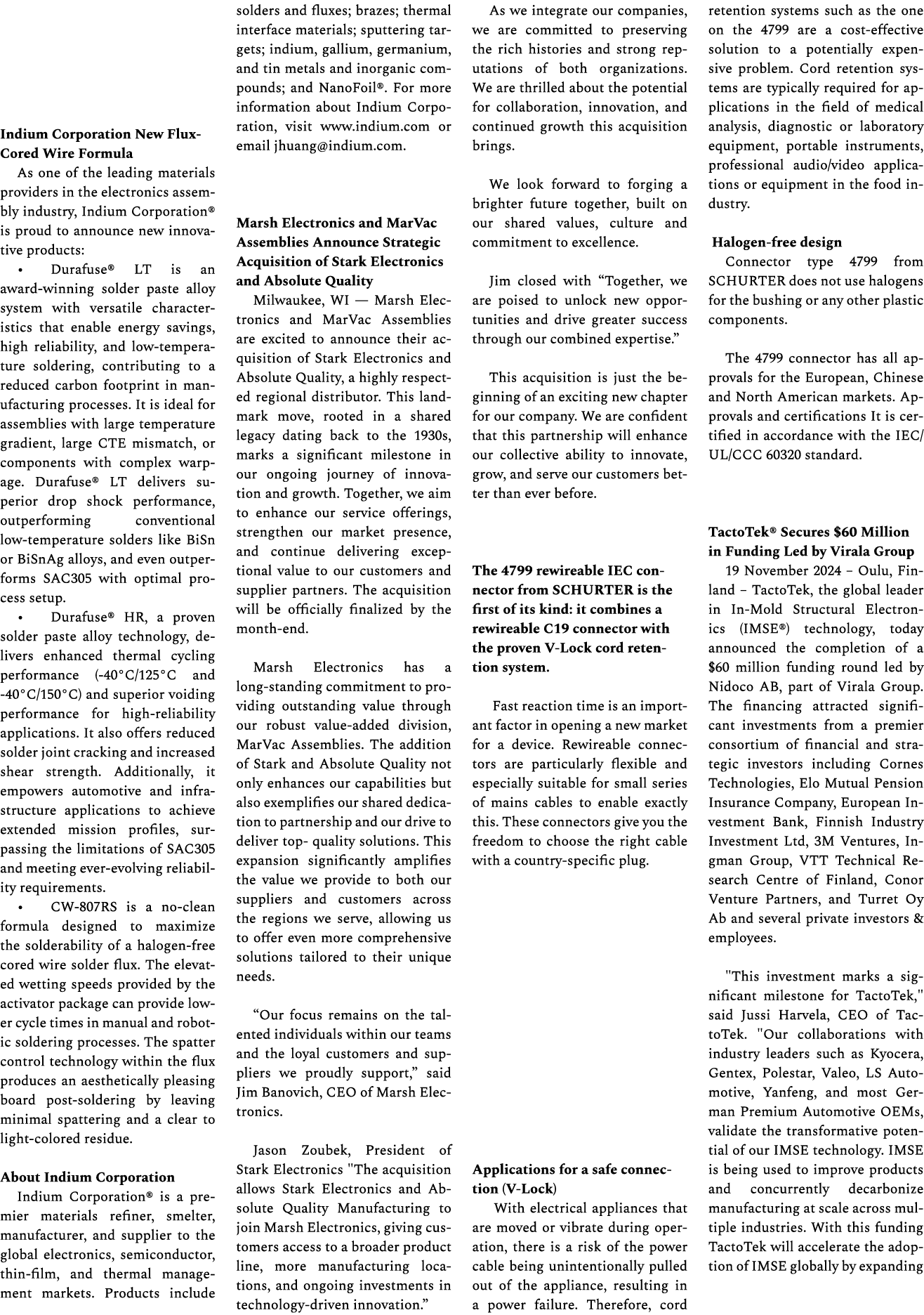 Indium Corporation New Flux Cored Wire Formula As one of the leading materials providers in the electronics assembly ...