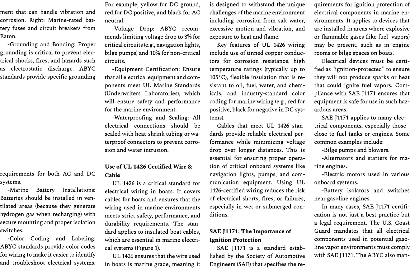 ment that can handle vibration and corrosion. Right: Marine rated battery fuses and circuit breakers from Eaton. Grou...