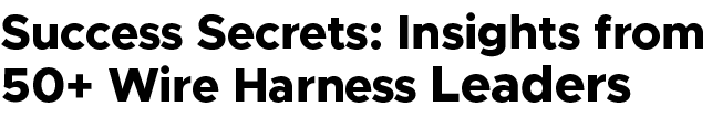 Success Secrets: Insights from 50+ Wire Harness Leaders
