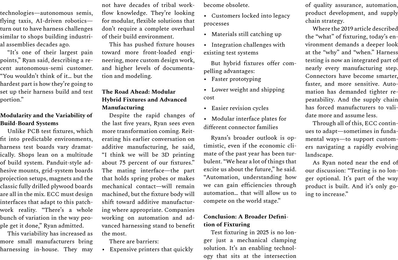 technologies—autonomous semis, flying taxis, AI driven robotics—turn out to have harness challenges similar to shops ...