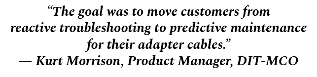 “The goal was to move customers from reactive troubleshooting to predictive maintenance for their adapter cables.” — ...