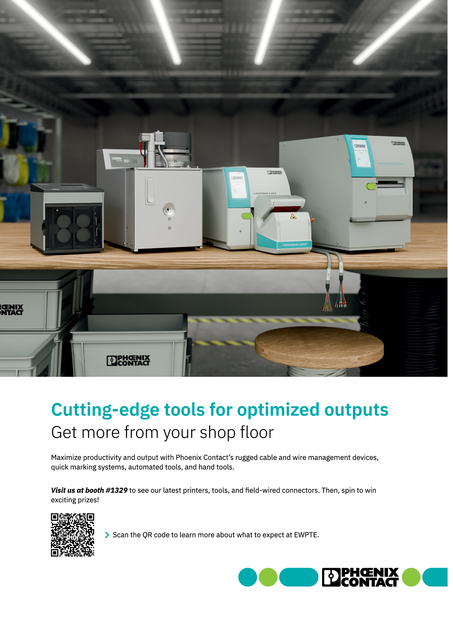 A variety of machines are displayed on a wooden table, including a printer and a copier. AI generated content