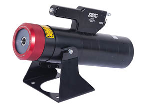 A black and red object with a yellow sticker on it. AI generated content