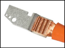 A close-up of a wire with a copper strip on it. AI generated content