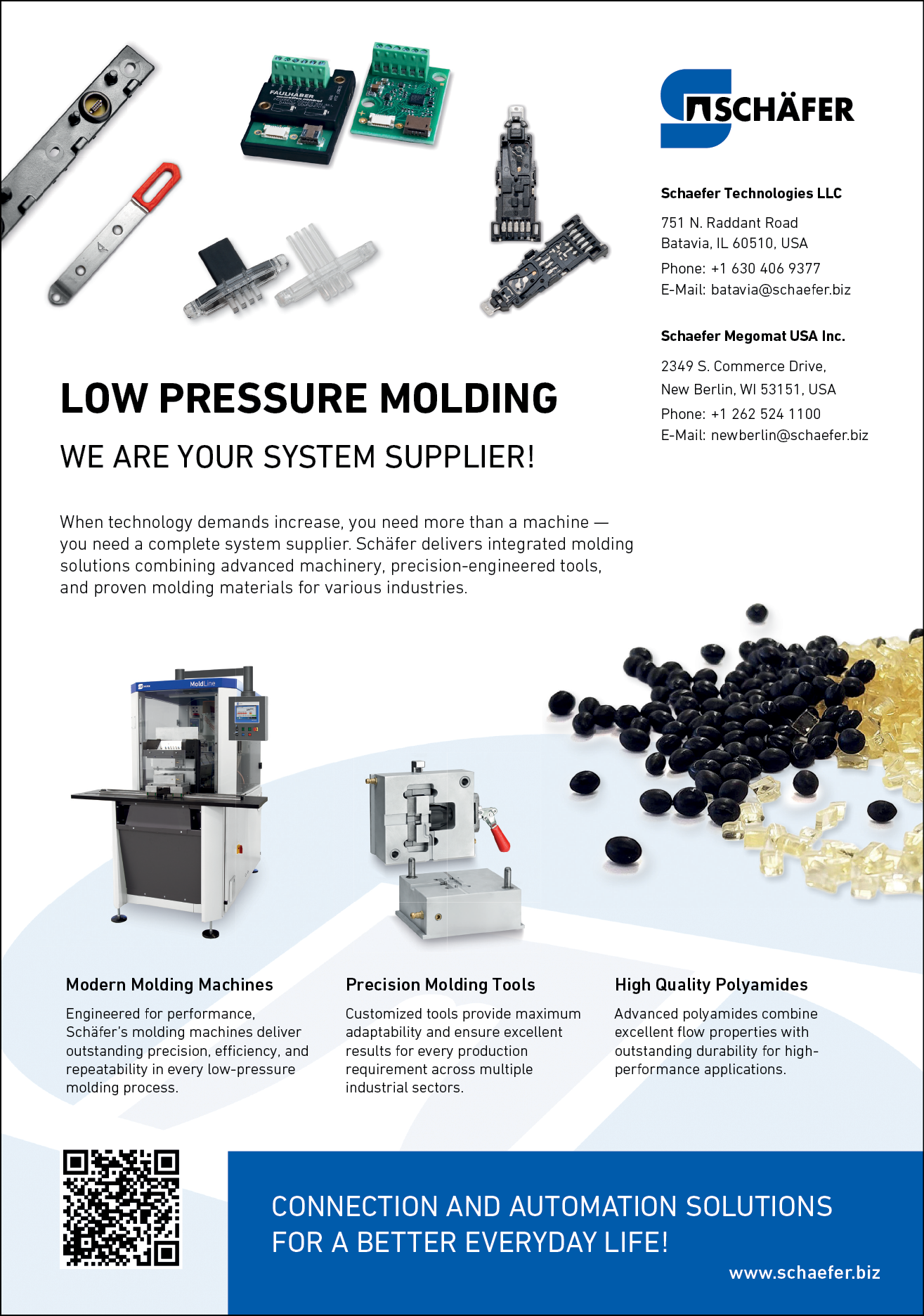 A flyer for low pressure molding. Description generated by AI