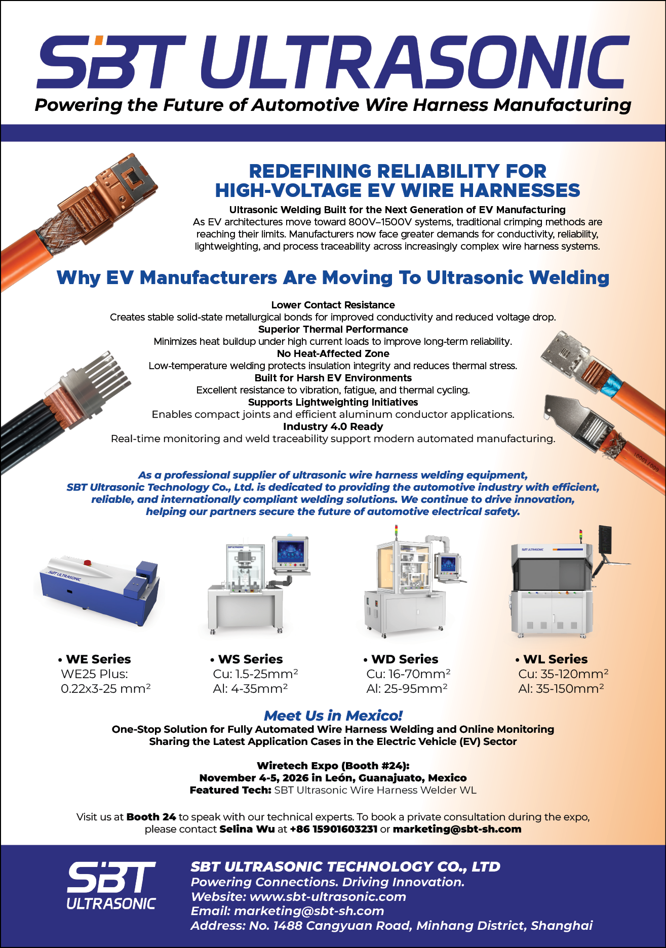 A flyer for SBT Ultrasonic. Description generated by AI