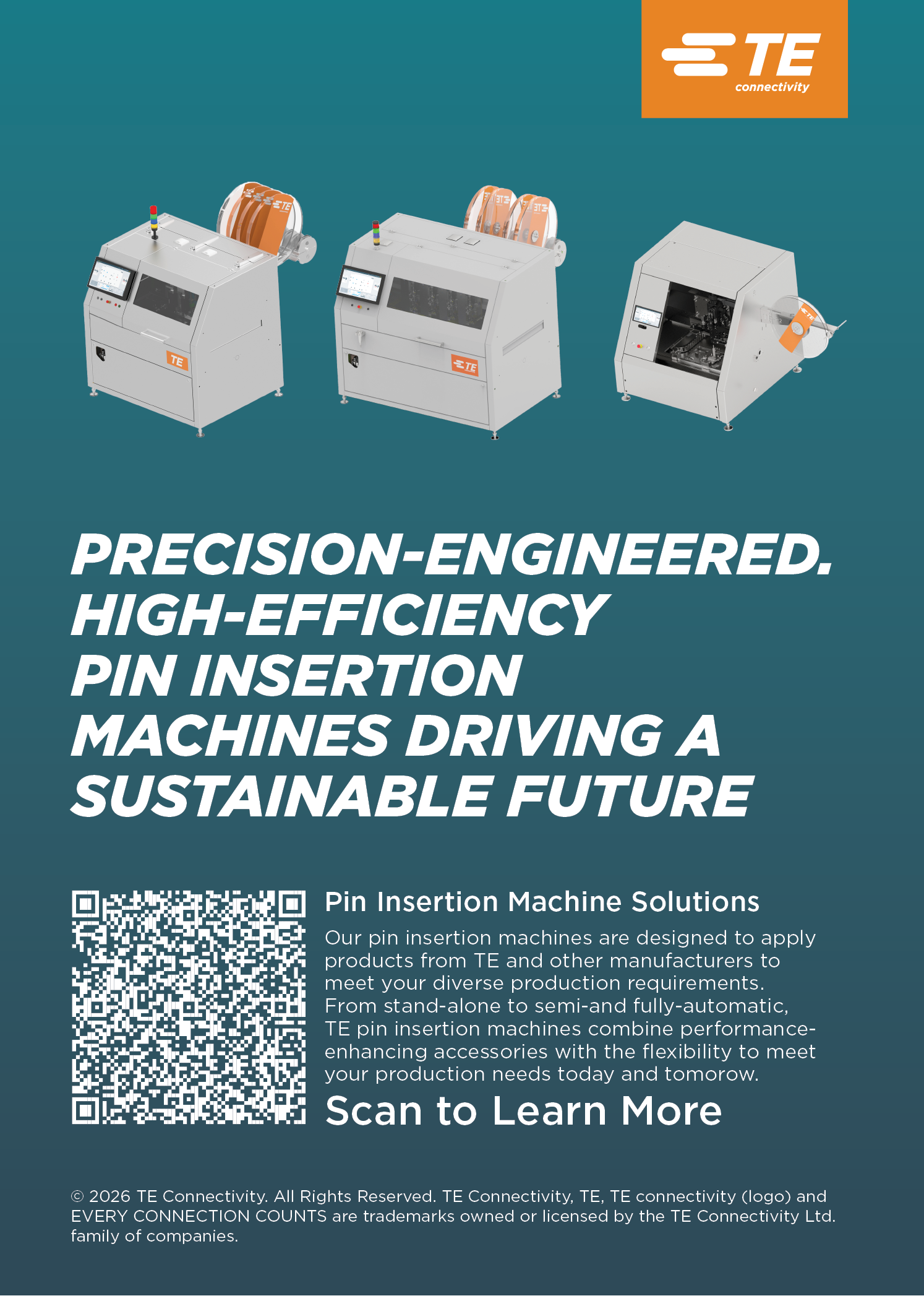 A poster advertising precision-engineered machines. Description generated by AI