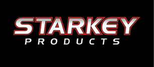The word “Starkley" is red and white. Description generated by AI
