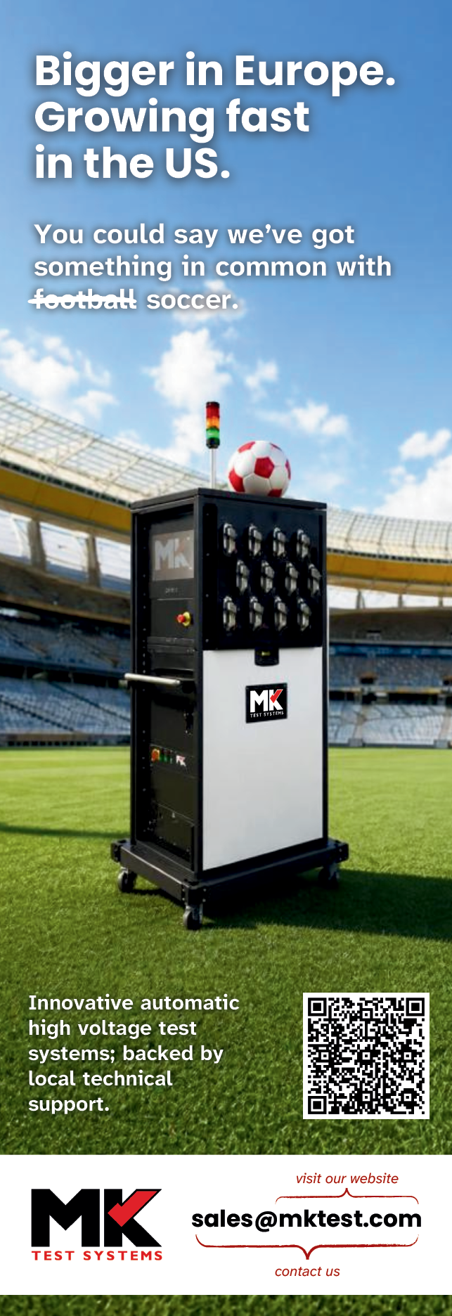 A white machine with a red ball on top. Description generated by AI