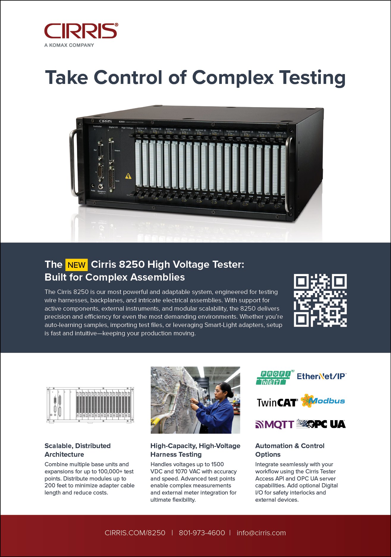 A black and white advertisement for a high voltage tester. Description generated by AI