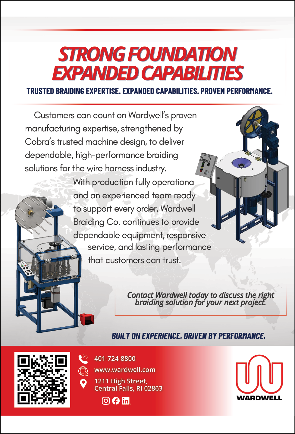 A brochure for WARDWELL, a company that specializes in expanding capabilities and leading solutions. Description generated by AI